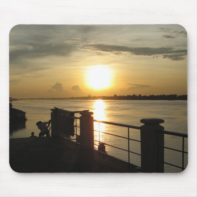 Mekong River Sunset ... Nong Khai, Isaan, Thailand Mouse Pad (Front)