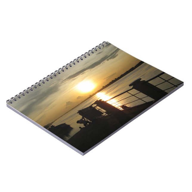 Mekong River Sunset ... Nong Khai, Isaan, Thailand Spiral Notebook (Left Side)