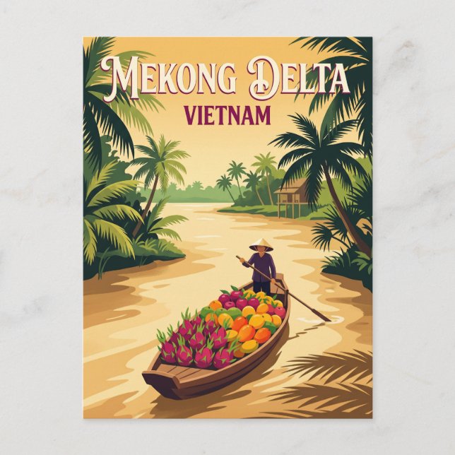 Mekong River Vietnam Postcard (Front)