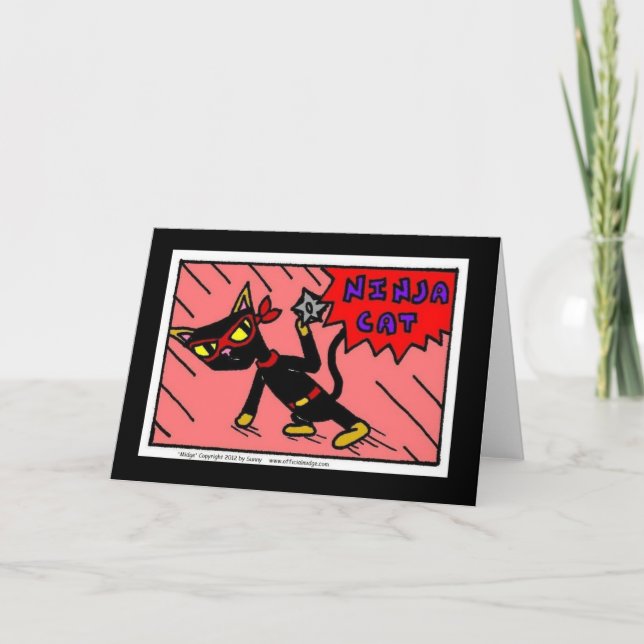 Mel "NINJA CAT" Greeting Card (Front)
