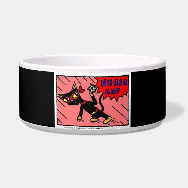 Mel NINJA CAT Pet Bowl - Black (Front)