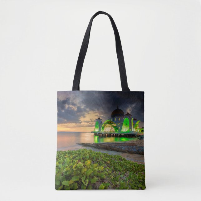 Melaka During Sunset | Masjid Selat Tote Bag (Front)