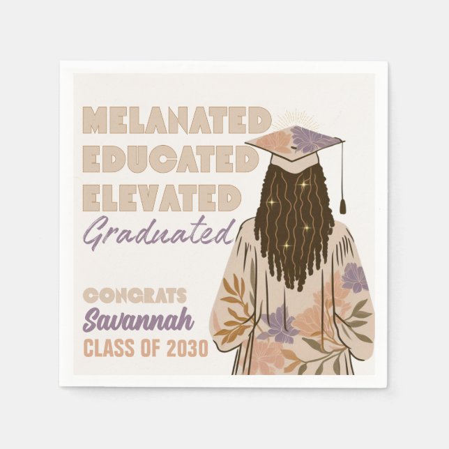 Melanated Educated Elevated Graduated Napkin (Front)