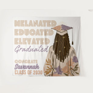 Melanated Educated Elevated Graduated Tapestry