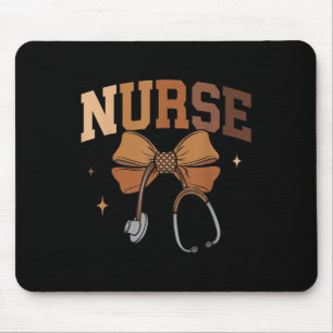 Melanated Nurse Black History Month Coquette Bow S Mouse Pad
