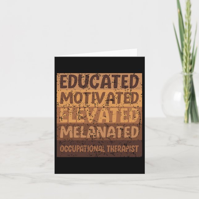 Melanated Occupational Therapist Black History Mon Card (Front)