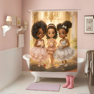 Melanated Princesses Majestic  Shower Curtain