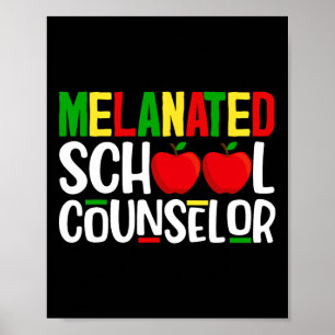 Melanated School Counsellor African Black History  Poster