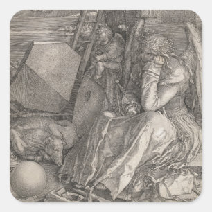 Melancholia I, Engraving by Albrecht Durer Square Sticker