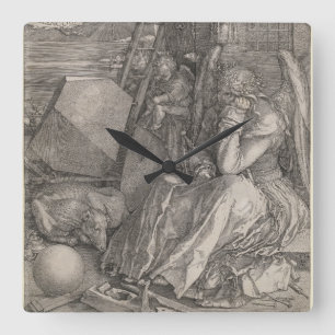 Melancholia I, Engraving by Albrecht Durer Square Wall Clock