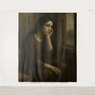Melancholic Reflection – Timeless Classical Portr Tapestry