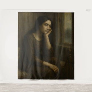 Melancholic Reflection – Timeless Classical Portr Tapestry