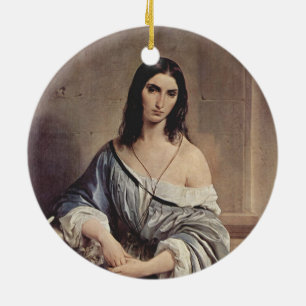Melancholic Thoughts (by Francesco Hayez) Ceramic Tree Decoration