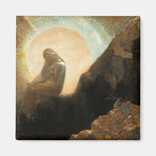 Melancholy 1876 By Odilon Redon Magnet (Front)