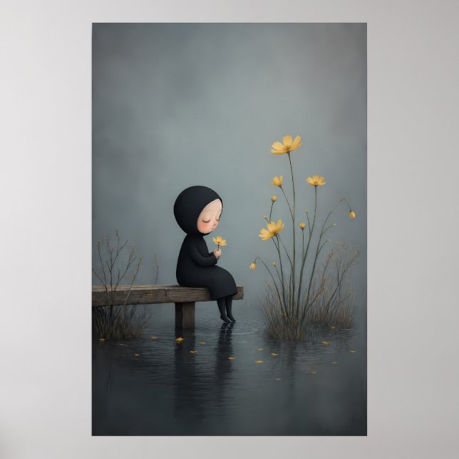 Melancholy Floral Fantasy Wall Art Poster (Front)