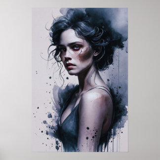 Melancholy Gaze Poster