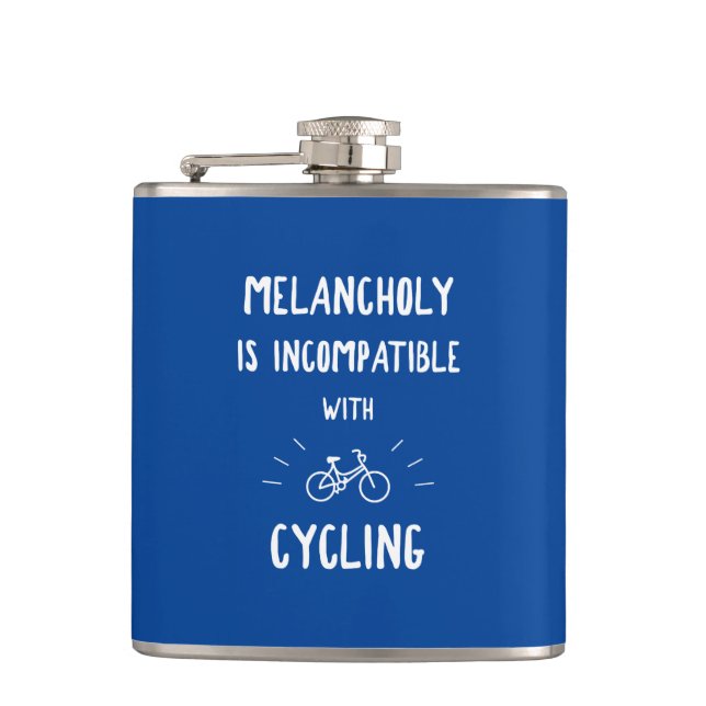 Melancholy Is Incompatible With Cycling Hip Flask (Front)