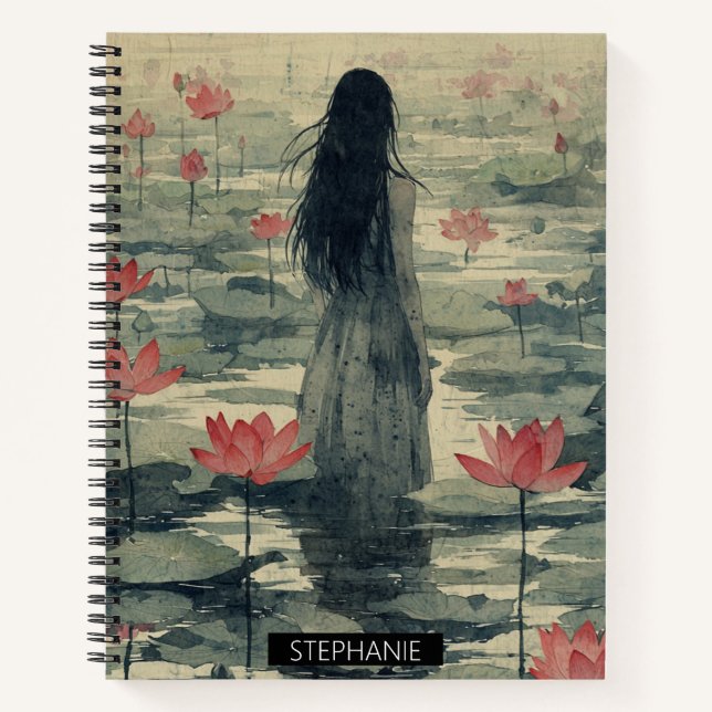 Melancholy Lotus Mist Watercolor (1) Notebook (Front)