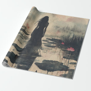 Melancholy Lotus Mist Watercolor (1) Wrapping Paper