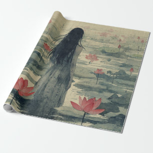 Melancholy Lotus Mist Watercolor (2) Wrapping Paper
