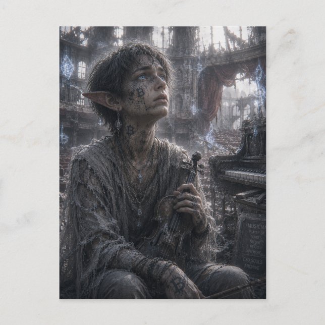 Melancholy / Musician / Empty Concert Hall Postcard (Front)