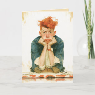Melancholy Redhead Portrait Card