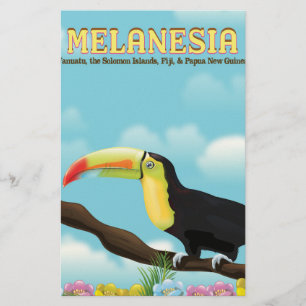 Melanesia Toucan travel poster Stationery