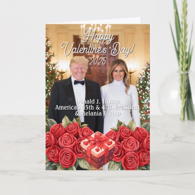 Melania and Donald Trump 2025 Valentines Day Holiday Card (Front)