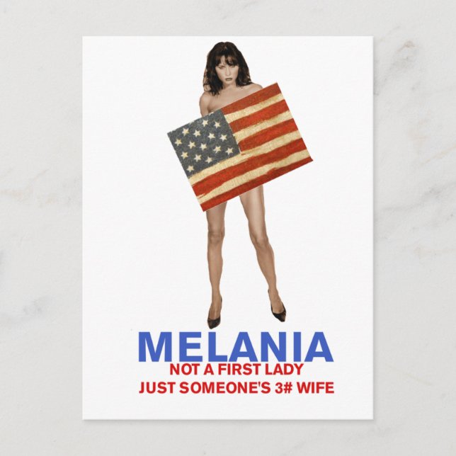 Melania, not a first lady someone's 3rd wife postcard (Front)