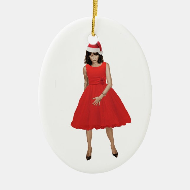 MELANIA, the christmas TRAMP Ceramic Tree Decoration (Front)