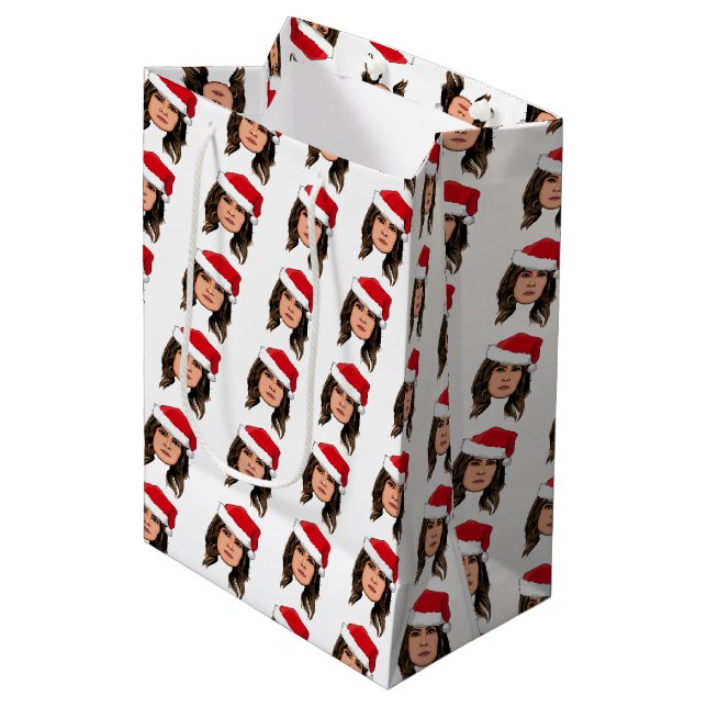 MELANIA TRUMP Christmas Medium Gift Bag (Front Angled)