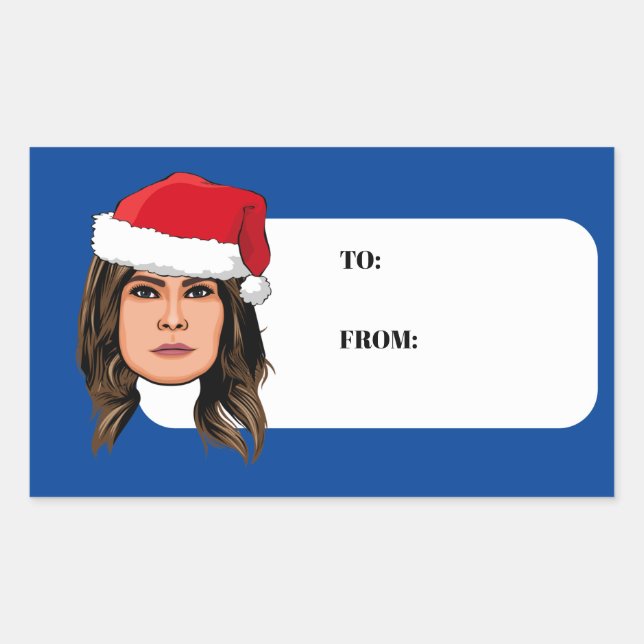MELANIA TRUMP Christmas Rectangular Sticker (Front)