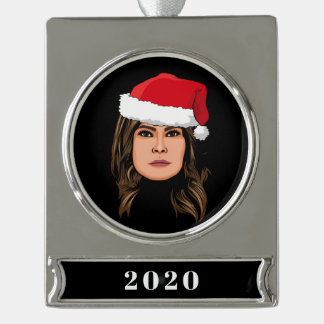 MELANIA TRUMP Christmas Silver Plated Banner Ornament