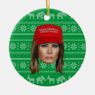 Melania Trump MAGA Christmas Ceramic Tree Decoration