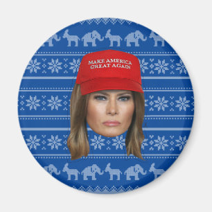 Melania Trump MAGA Christmas Magnet