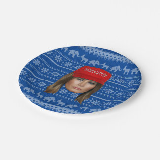 Melania Trump MAGA Christmas Paper Plate