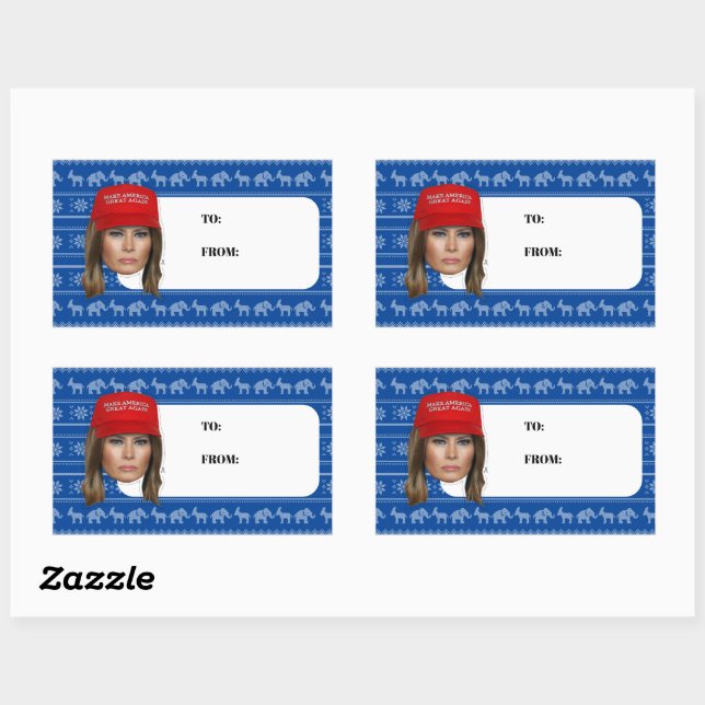Melania Trump MAGA Christmas Rectangular Sticker (Sheet)