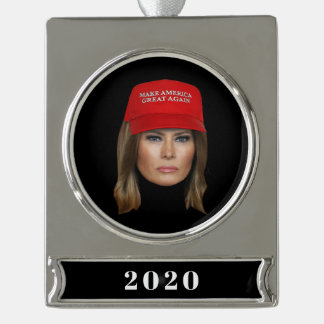 Melania Trump MAGA Christmas Silver Plated Banner Ornament