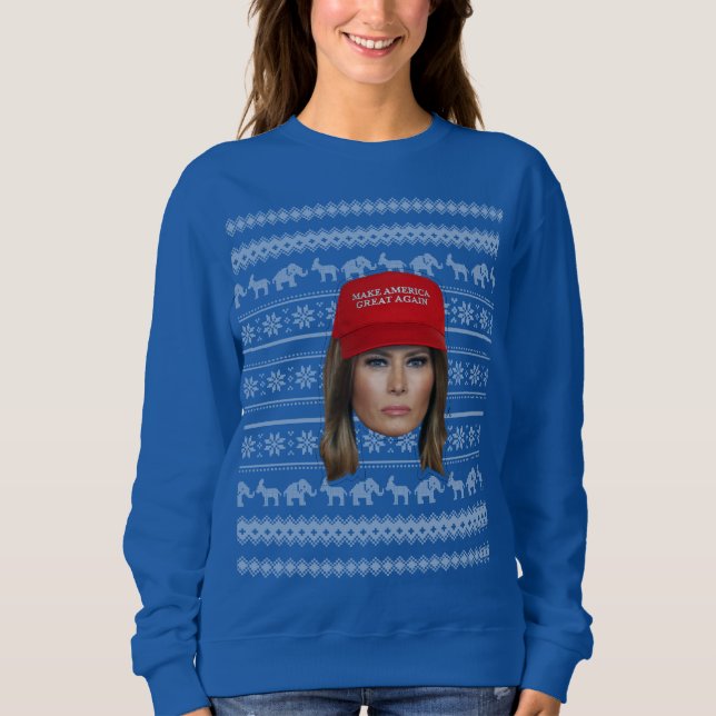 Melania Trump MAGA Christmas Sweatshirt (Front)
