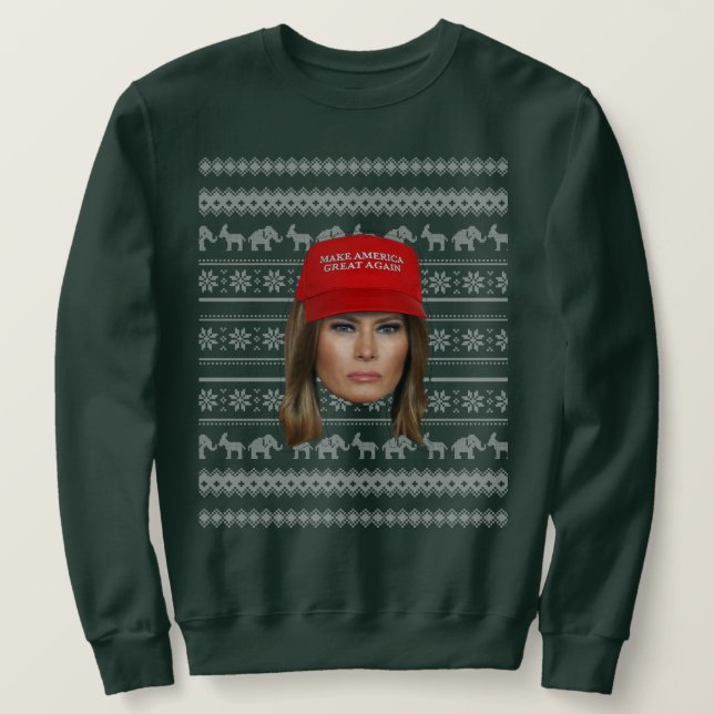Melania Trump MAGA Christmas Sweatshirt (Design Front)