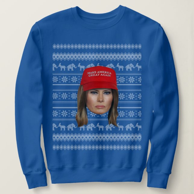 Melania Trump MAGA Christmas Sweatshirt (Design Front)