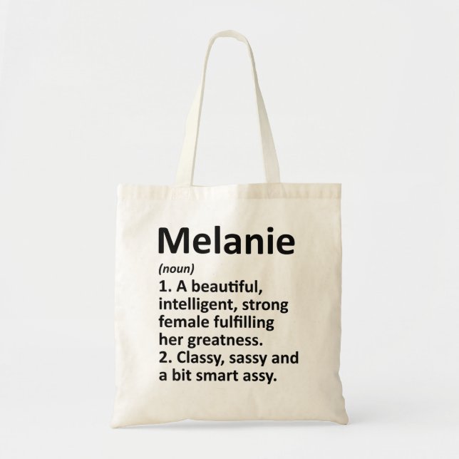 MELANIE Definition Personalised Name Funny Christm Tote Bag (Front)
