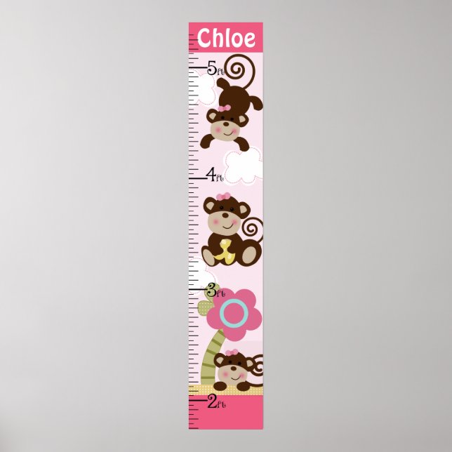Melanie Monkey Girl Growth Chart Keep at 8x44! (Front)