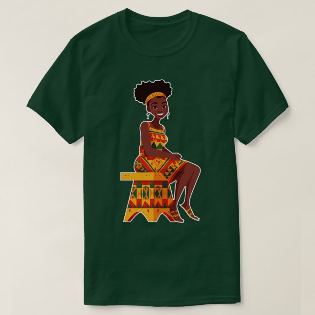 Melanin African Girl T-Shirt (Design Front)