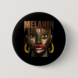 Melanin African Woman Graphic Juneteenth Black His 6 Cm Round Badge