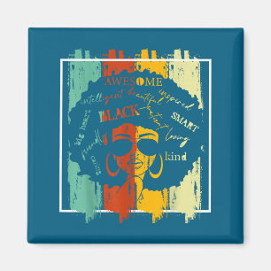 Melanin Afro African American Black History Month  Magnet
