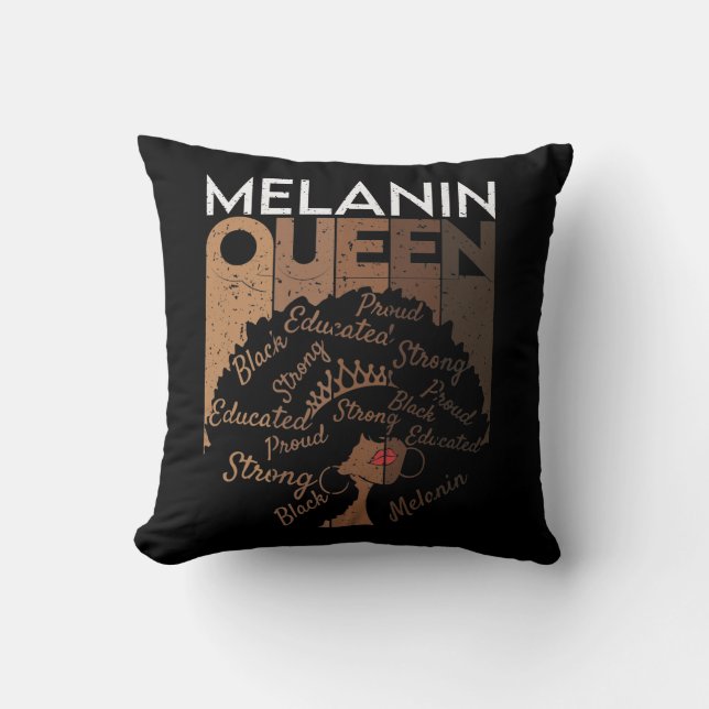 Melanin Afro Queen Word Art   Cushion (Front)