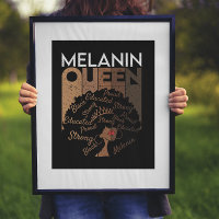 Melanin Afro Queen Word Art  