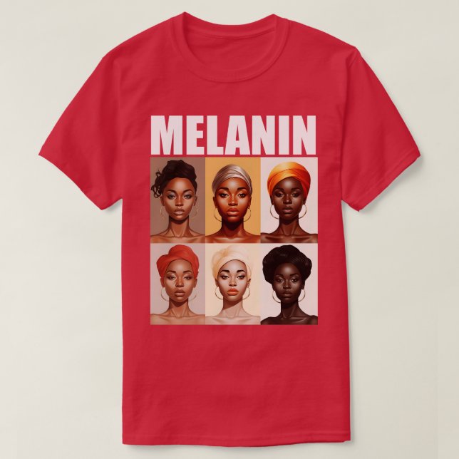 Melanin Afrocentric Black Pride Afro Women T-Shirt (Design Front)