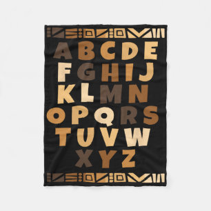 Melanin Alphabet Black History Month Blm Teachers Fleece Blanket